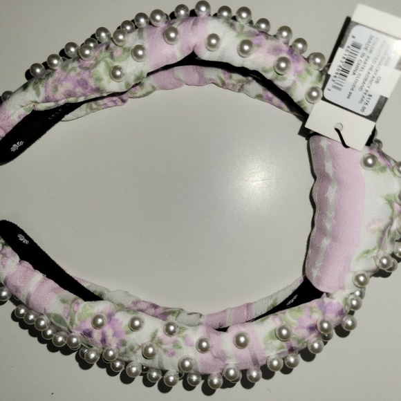 Lele Sadoughi X LoveShackFancy  Headband NWT Pastel Cloud Pearl main image 7